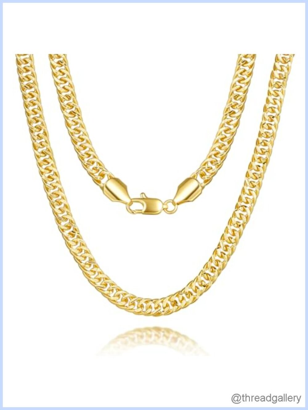 6mm Cuban Link Gold Necklace Chunky Unisex 16in Lobster Clasp